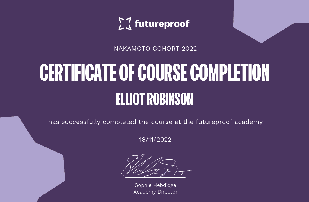 futureproof certification nakamoto cohort